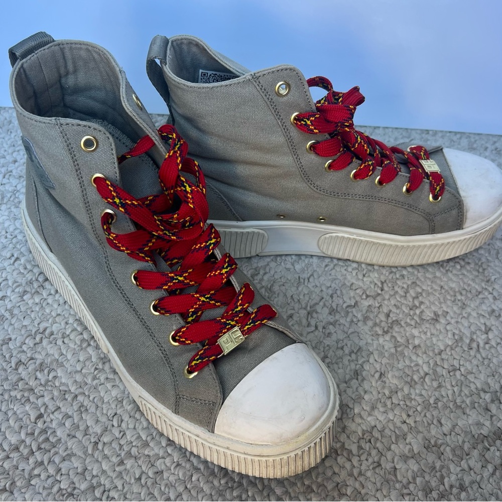 PF. Flyers Allston Hi Top Platform Canvas Sneakers Gray Women’s Size‎ 9.5 - Picture 3 of 9